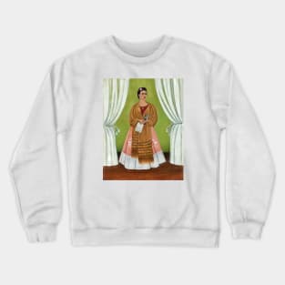 Self Portrait Dedicated to Leon Trotsky (Between the Curtains) - Frida Kahlo Crewneck Sweatshirt